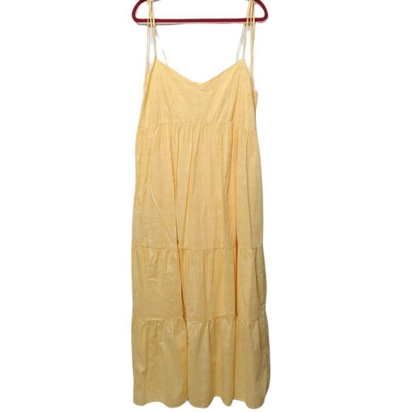 The Nines by HATCH Sleeveless Tiered Maternity Dress Yellow XXL - Picture 2 of 8